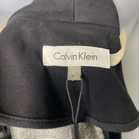 NWOT Calvin Klein Black and White Knit Open Front Women's Blazer Size 6 - Picture 3 of 5